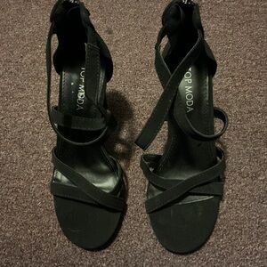 TOP Moda Elegant Black Strappy Heels